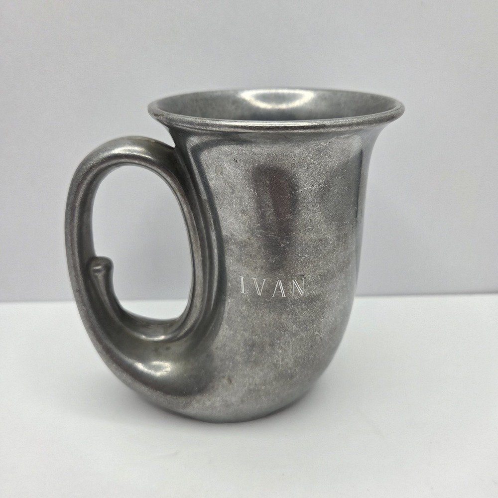 Vintage Pewter Mug Things Remembered Engraved IVAN Metal Beer Stein Cup